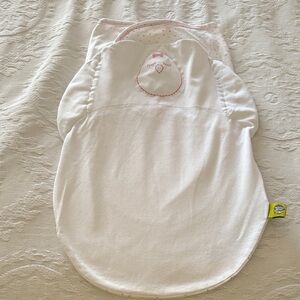 Gently Loved White and Pink Baby Swaddle by Nested Bean